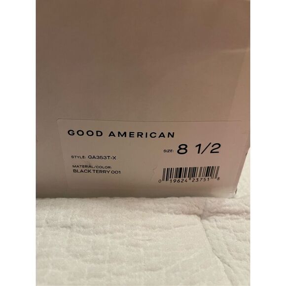 Good American Black Terry Slip On Square  Toe Kickstand Heel  NEW - Picture 5 of 5